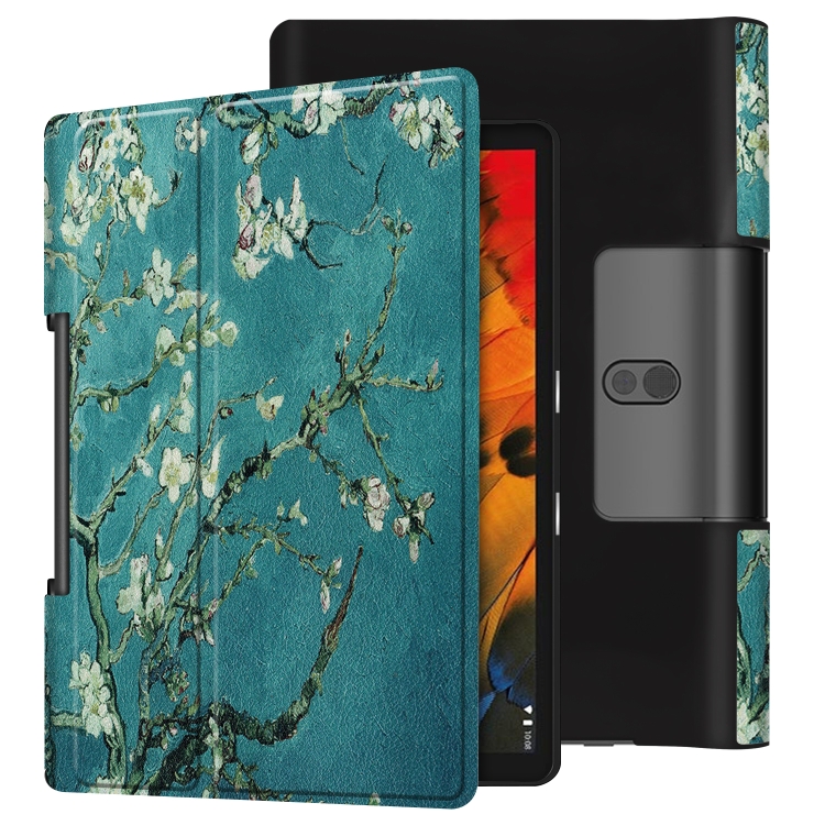 

For Lenovo Yoga Smart Tab Color Drawing Pattern Horizontal Flip Leather Case with Two-folding Holder(Apricot Flower)