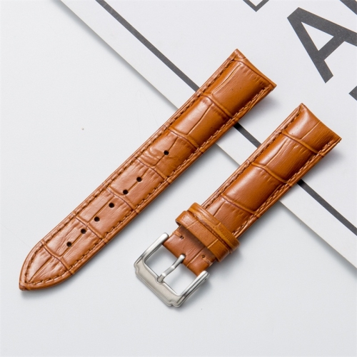 

12mm Calf Leather Replacement Strap Watchband(Light Brown)