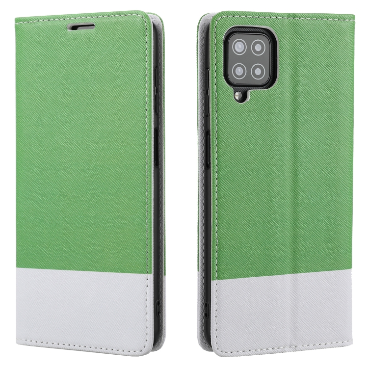 

For Samsung Galaxy A12 Cross Texture Magnetic Horizontal Flip Leather Case with Card Slots & Holder & Wallet(Green)