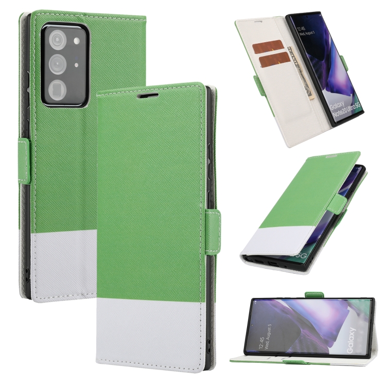 

For Samsung Galaxy Note20 Ultra Cross Texture Magnetic Horizontal Flip Leather Case with Card Slots & Holder & Wallet(Green)