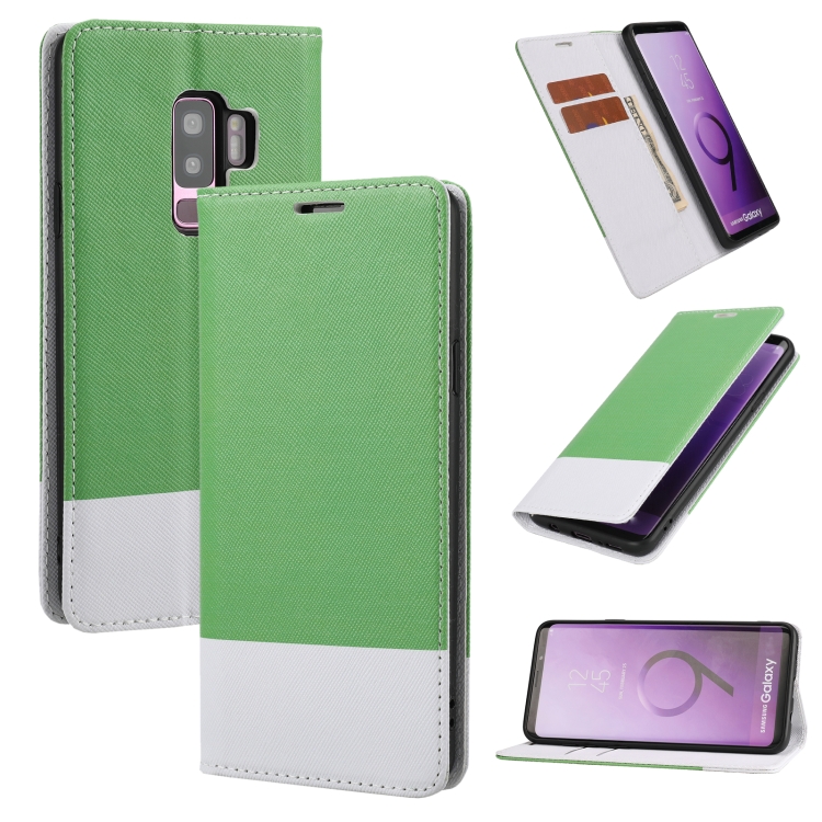 

For Samsung Galaxy S9 Cross Texture Magnetic Horizontal Flip Leather Case with Card Slots & Holder & Wallet(Green)