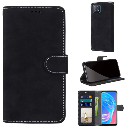 

For OPPO A72 5G / A73 5G / A53 5G Retro Frosted Horizontal Flip PU Leather Case with Holder & Card Slots & Wallet & Photo Frame(Black)