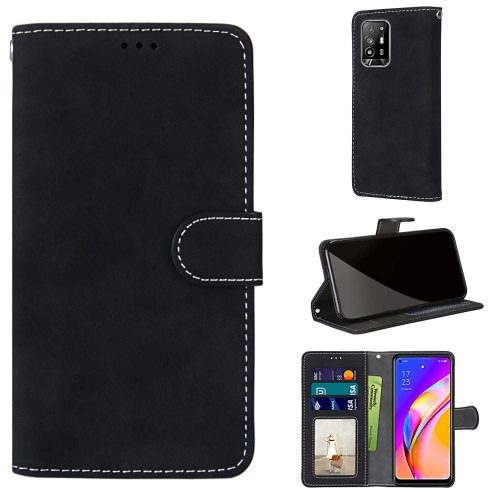 

For OPPO F19 Pro+ 5G / A94 5G / A95 5G Retro Frosted Horizontal Flip PU Leather Case with Holder & Card Slots & Wallet & Photo Frame(Black)