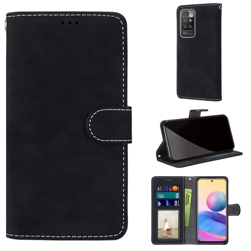 

For Xiaomi Redmi 10 Retro Frosted Horizontal Flip PU Leather Case with Holder & Card Slots & Wallet & Photo Frame(Black)