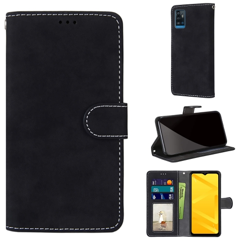 

For ZTE Blade A71 Retro Frosted Horizontal Flip PU Leather Case with Holder & Card Slots & Wallet & Photo Frame(Black)