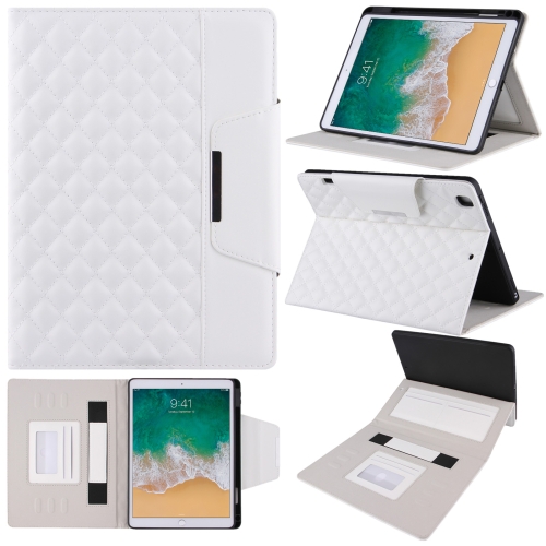 

Checkered Pattern Horizontal Flip Leather Case with Holder & Card Slots & Hand Strap For iPad 9.7 (2018 / 2017) / Air 2 / Air / Pro 9.7 2016(White)