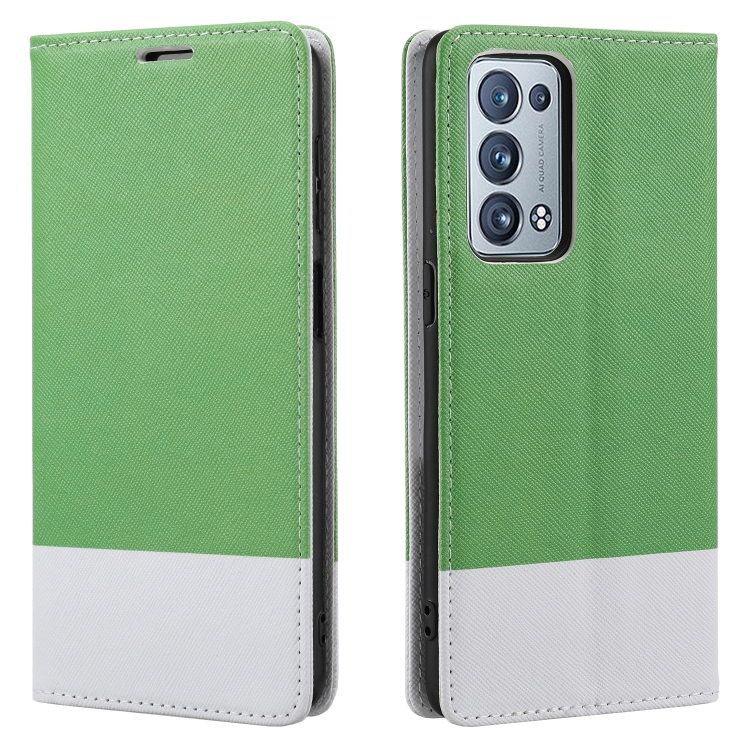 

For OPPO Reno6 Pro+ 5G Cross Texture Magnetic Horizontal Flip Leather Case with Card Slots & Holder & Wallet(Green)