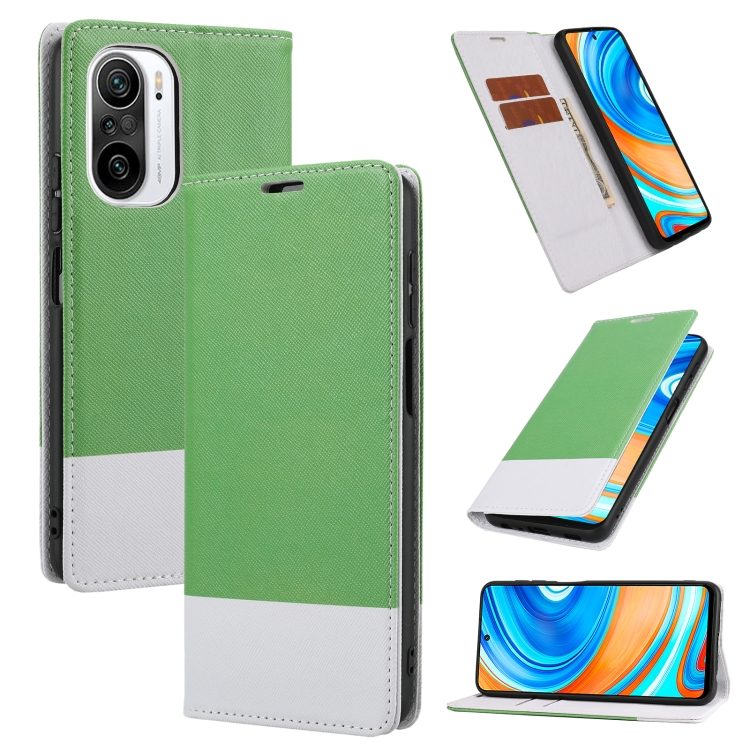 

For Xiaomi Redmi K40 Cross Texture Magnetic Horizontal Flip Leather Case with Card Slots & Holder & Wallet(Green)