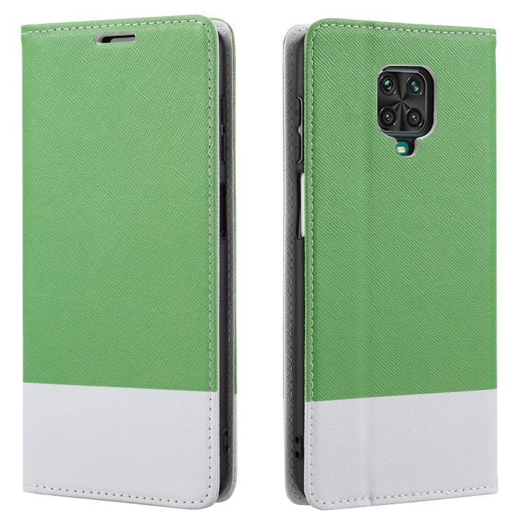 

For Xiaomi Redmi Note 9 Pro Cross Texture Magnetic Horizontal Flip Leather Case with Card Slots & Holder & Wallet(Green)