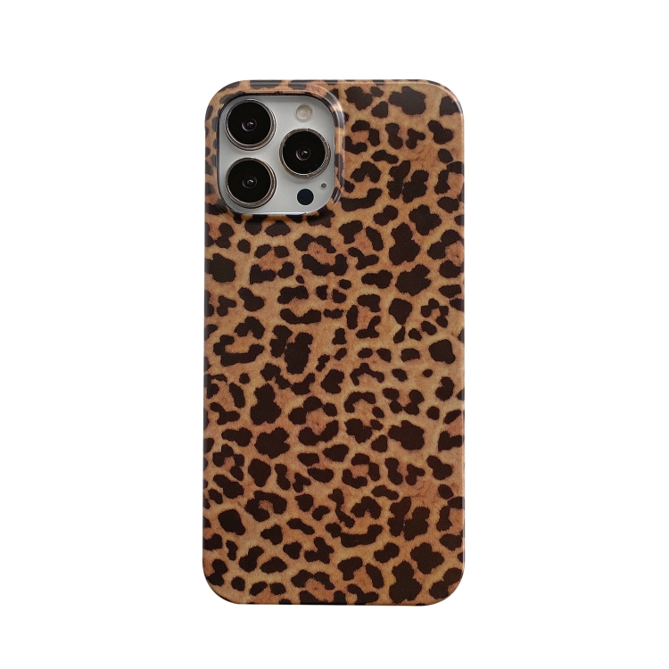 

Leopard Pattern Non-full Coverage TPU Protective Case For iPhone 13 Pro Max(Brown)