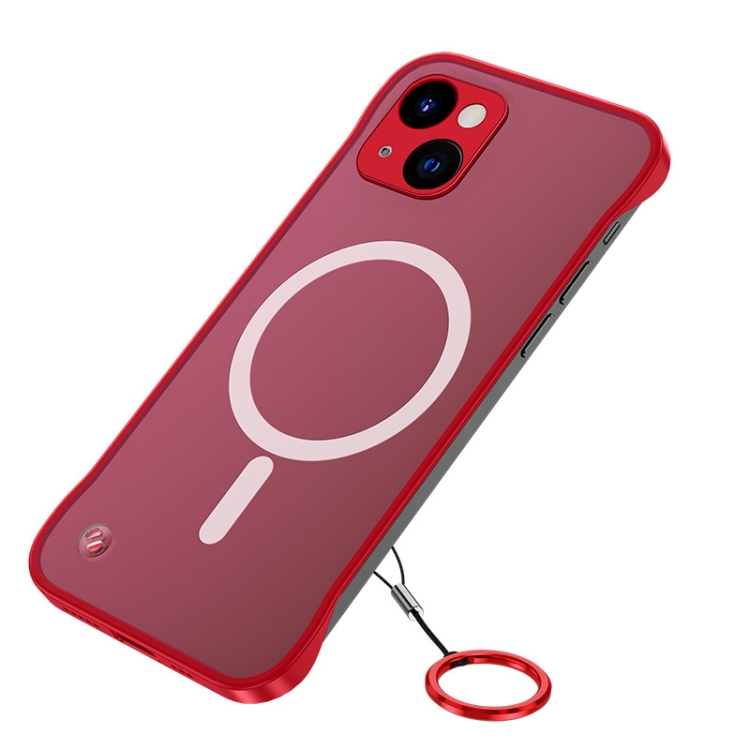

Frosted Soft Four-corner Shockproof Magsafe Case For iPhone 13 mini(Red)