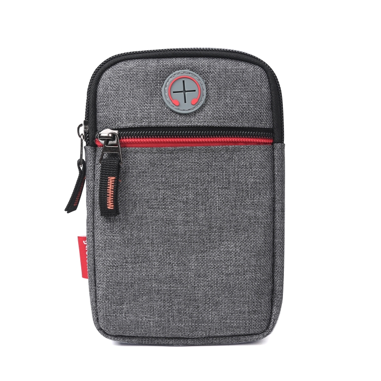 

For 5.5-6.5 inch Mobile Phones Universal Canvas Waist Bag with Shoulder Strap & Earphone Jack(Grey)