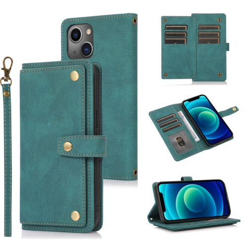 

PU + TPU Horizontal Flip Leather Case with Holder & Card Slot & Wallet & Lanyard For iPhone 13 mini(Lake Blue)