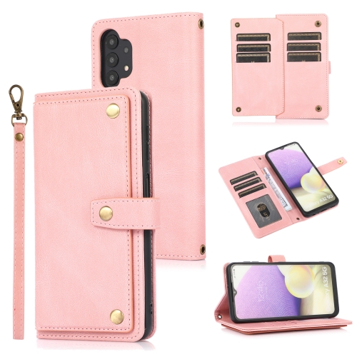 

For Samsung Galaxy A32 5G PU + TPU Horizontal Flip Leather Case with Holder & Card Slot & Wallet & Lanyard(Pink)