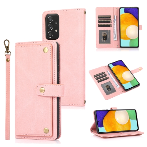 

For Samsung Galaxy A52 5G / 4G PU + TPU Horizontal Flip Leather Case with Holder & Card Slot & Wallet & Lanyard(Pink)