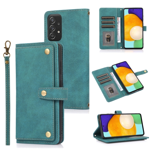 

For Samsung Galaxy A52 5G / 4G PU + TPU Horizontal Flip Leather Case with Holder & Card Slot & Wallet & Lanyard(Lake Blue)