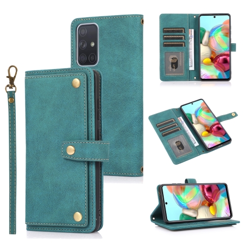 

For Samsung Galaxy A71 4G PU + TPU Horizontal Flip Leather Case with Holder & Card Slot & Wallet & Lanyard(Lake Blue)