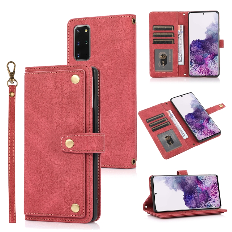 

For Samsung Galaxy S20+ PU + TPU Horizontal Flip Leather Case with Holder & Card Slot & Wallet & Lanyard(Wine Red)