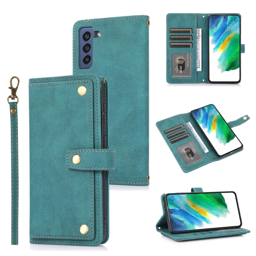 

For Samsung Galaxy S21 FE 5G PU + TPU Horizontal Flip Leather Case with Holder & Card Slot & Wallet & Lanyard(Lake Blue)