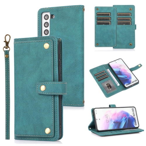 

For Samsung Galaxy S21+ 5G PU + TPU Horizontal Flip Leather Case with Holder & Card Slot & Wallet & Lanyard(Lake Blue)