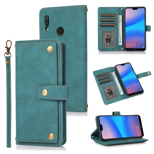 

For Huawei P20 Lite PU + TPU Horizontal Flip Leather Case with Holder & Card Slot & Wallet & Lanyard(Lake Blue)