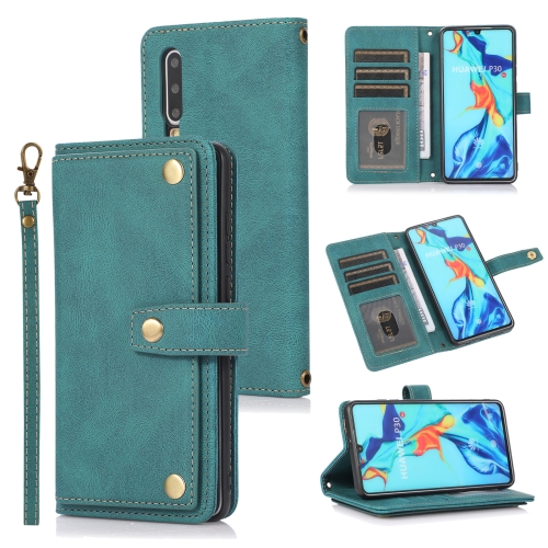 

For Huawei P30 PU + TPU Horizontal Flip Leather Case with Holder & Card Slot & Wallet & Lanyard(Lake Blue)