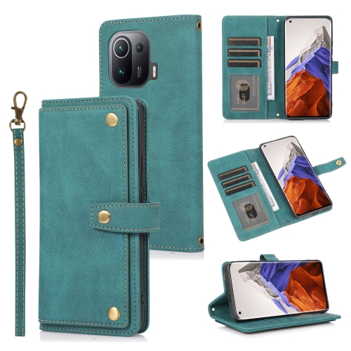 

For Xiaomi Mi 11 Pro PU + TPU Horizontal Flip Leather Case with Holder & Card Slot & Wallet & Lanyard(Lake Blue)