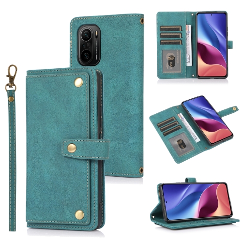 

For Xiaomi Redmi K40 PU + TPU Horizontal Flip Leather Case with Holder & Card Slot & Wallet & Lanyard(Lake Blue)