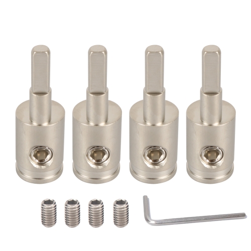 

A5682 4 PCS Car Small Size Nickel-plated Brass 4GA to 8GA Audio Terminal Block with Screws