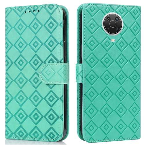 

For Nokia 6.3 / G10 / G20 Embossed Big Small Concentric Squares Pattern Horizontal Flip Leather Case with Card Slot & Holder & Wallet(Green)