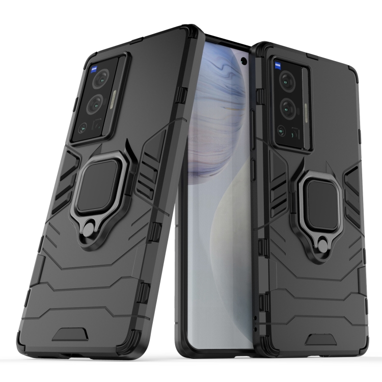 

For vivo X70 Pro Shockproof PC + TPU Protective Case with Magnetic Ring Holder(Black)