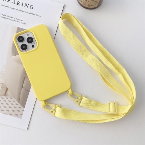 

Elastic Silicone Protective Case with Wide Neck Lanyard For iPhone 11(Yellow)