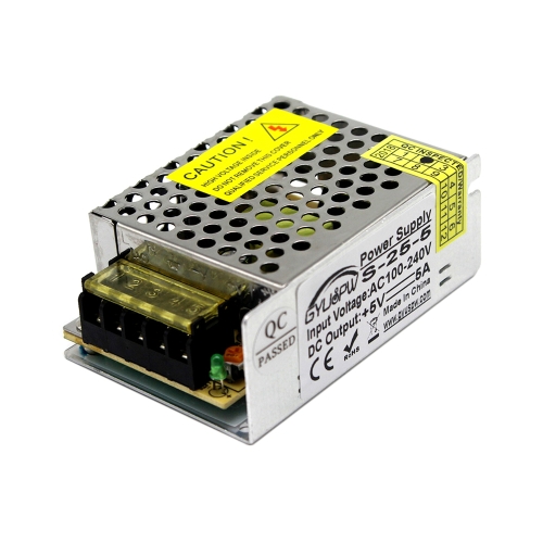 

S-25-5 DC5V 3A 25W LED Regulated Switching Power Supply, Size: 86 x 58 x 33mm