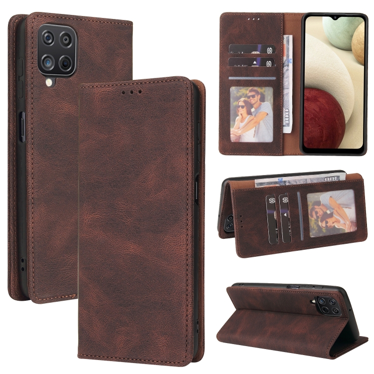 

For Samsung Galaxy A22 Simple Suction Closure Horizontal Flip Leather Case with Holder & Card Slot & Wallet(Brown)