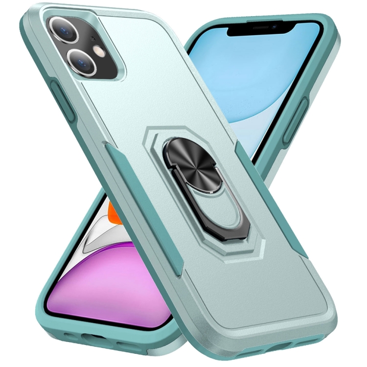 

Pioneer Armor Heavy Duty PC + TPU Shockproof Case with Holder For iPhone 12 mini(Green)