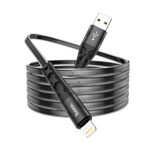 

hoco U105 Treasure Jelly Braided USB to 8 Pin Charging Data Cable, Cable Length: 1.2m(Black)