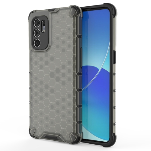 

For OPPO Reno6 4G Shockproof Honeycomb PC + TPU Case(Black)