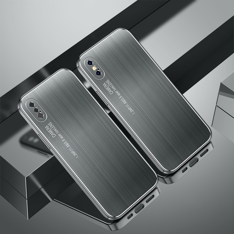 

Cool Sharp Series Aluminum Plate Brushed Lens All-inclusive Protective Case For iPhone XS Max(Space Gray)