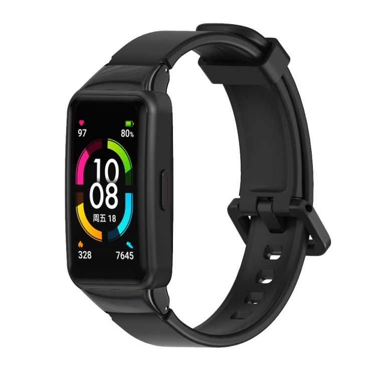 

For Huawei Band 6 / Honor Band 6 MIJOBS Universal Breathable Silicone Replacement Strap Watchband(Black)