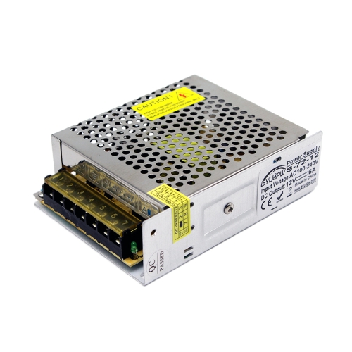 

S-72-12 DC12V 6A 72W LED Regulated Switching Power Supply, Size: 129 x 99 x 40mm