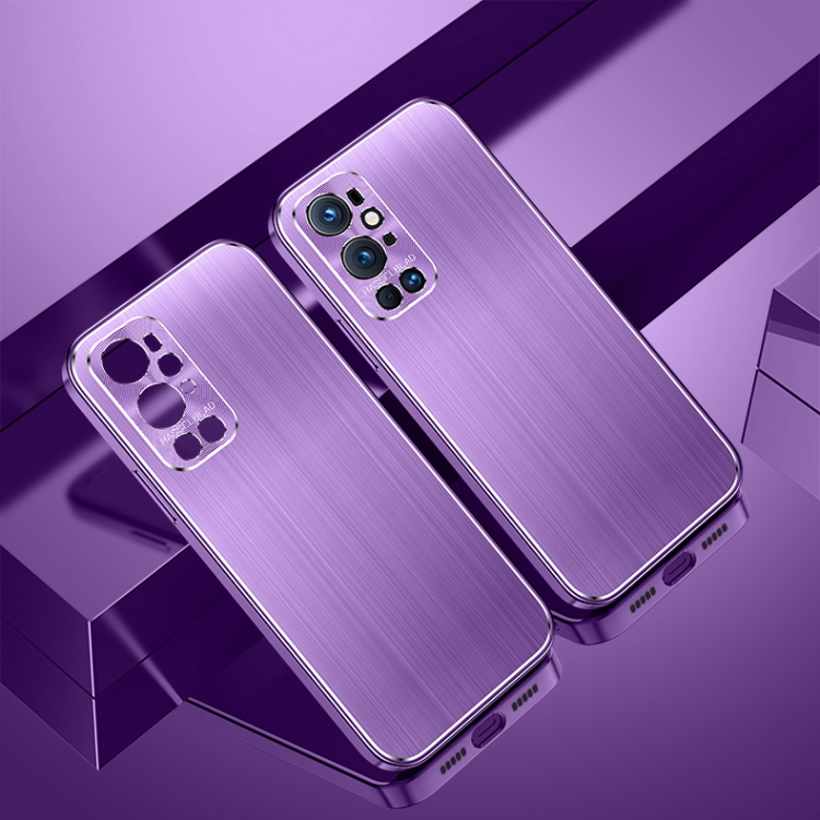 

For OnePlus 9 Pro Cool Sharp Series Aluminum Plate Brushed Lens All-inclusive Protective Case(Roland Purple)