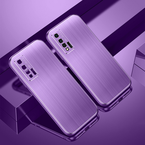 

For Huawei nova 6 5G Cool Sharp Series Aluminum Plate Brushed Lens All-inclusive Protective Case(Roland Purple)