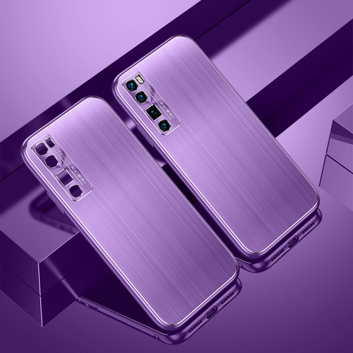 

For Huawei nova 7 Pro Cool Sharp Series Aluminum Plate Brushed Lens All-inclusive Protective Case(Roland Purple)