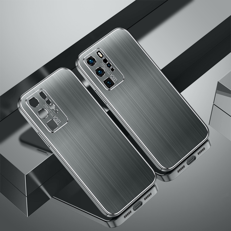 

For Huawei P40 Pro Cool Sharp Series Aluminum Plate Brushed Lens All-inclusive Protective Case(Space Gray)
