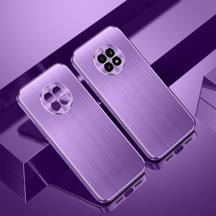 

For Honor X20 Cool Sharp Series Aluminum Plate Brushed Lens All-inclusive Protective Case(Roland Purple)