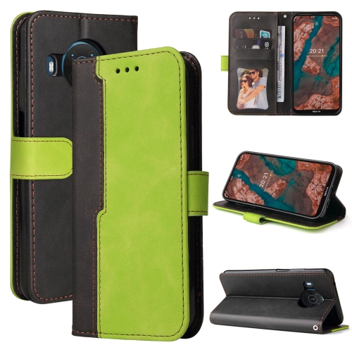 

For Nokia X10 / X20 Business Stitching-Color Horizontal Flip PU Leather Case with Holder & Card Slots & Photo Frame(Green)