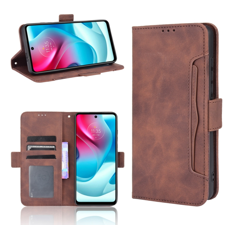 

For Motorola Moto G60S Skin Feel Calf Pattern Horizontal Flip Leather Case with Holder & Card Slots & Photo Frame(Brown)