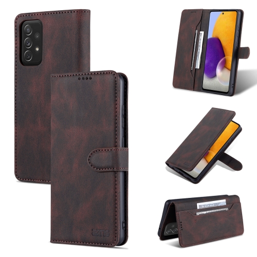 

For Samsung Galaxy A72 5G / 4G AZNS Dream II Skin Feel PU+TPU Horizontal Flip Leather Case with Holder & Card Slots & Wallet(Coffee)