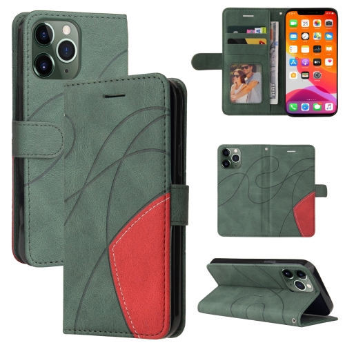 

Dual-color Splicing Horizontal Flip PU Leather Case with Holder & Card Slots & Wallet For iPhone 13 Pro Max(Green)