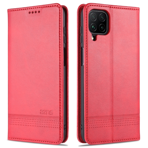 

For Samsung Galaxy M32 Global AZNS Magnetic Calf Texture Horizontal Flip Leather Case with Card Slots & Holder & Wallet(Red)